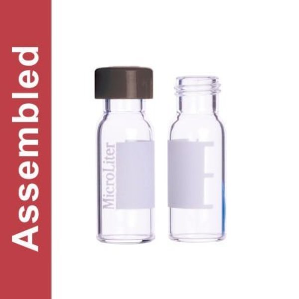 WheatonÂ MicroLiter Clear Screw Thread Vial Kit, Black 9mm Cap, PTFE/Silicone, Pre-Cut, 100pk, Cp Lab Safety., Mfr#: 09-1235K-A